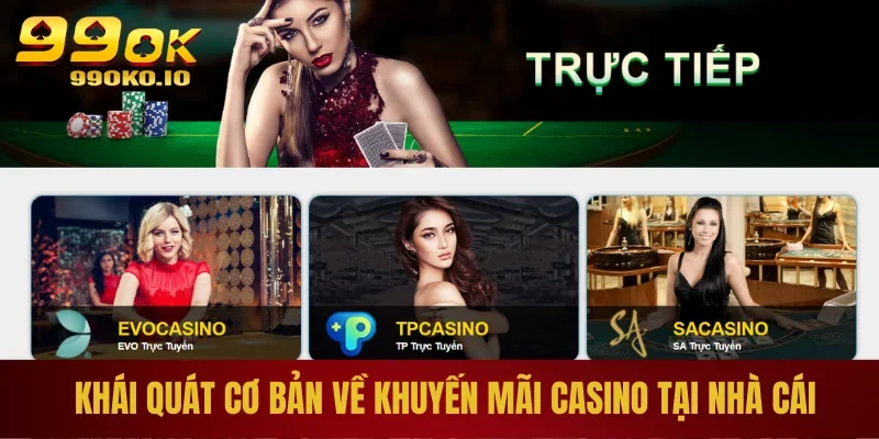 Tận Hưởng Khuyến Mãi Casino 99OK– Cơ Hội Vàng Để Thắng Lớn 1 Khái quát cơ bản về khuyến mãi casino tại nhà cái